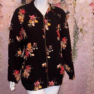 4X- Ava & Viv Floral Bomber Style Jacket